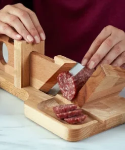 19th Century Wooden Sausage Cutter & Salami Slicer Machine